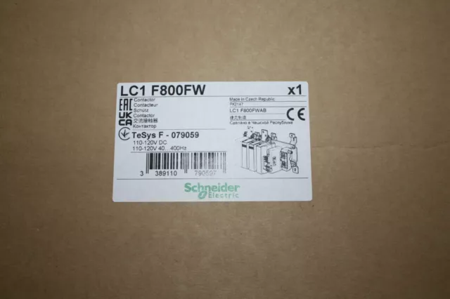 Schneider Electric Lc1F800Fw 575Vac Contactor 800 Amp