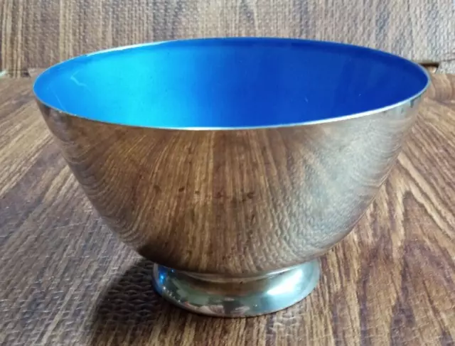 Sterling Silver Towle Revere Bowl #46 Blue Interior 3" Tall 5" D