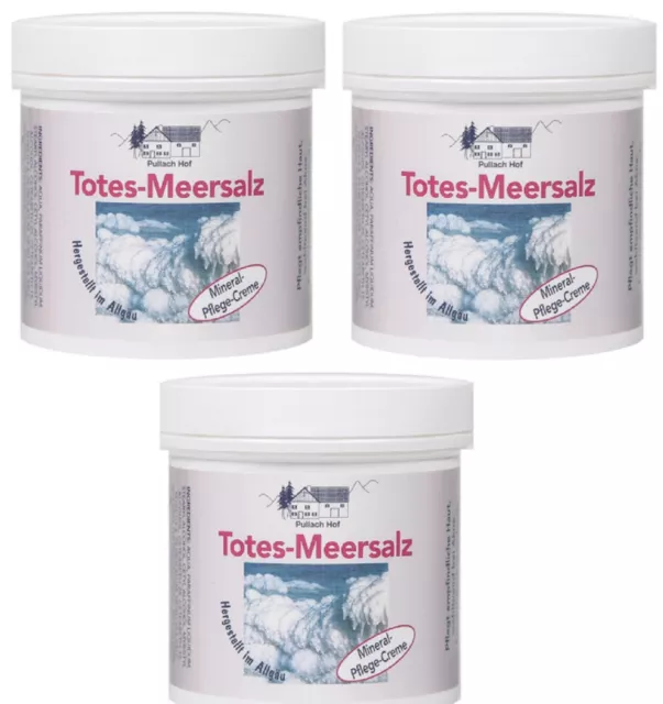 Totes Meer Salz Creme 3x 250ml Pflegecreme trockene Haut Akne Gesicht Körper