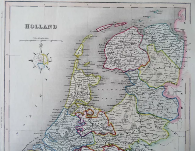 Low Countries Netherlands Holland Zealand c. 1850-8 Archer engraved map