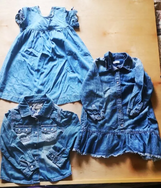 Girls Denim Bundle Age 2-3 Years Next Dress Next Shirt George Dress Free Postage