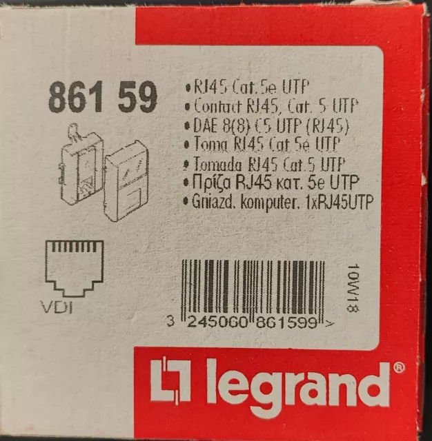 Legrand 086159 Prise RJ45 Catégorie5e UTP Appareillage Saillie Composable, Blanc 2