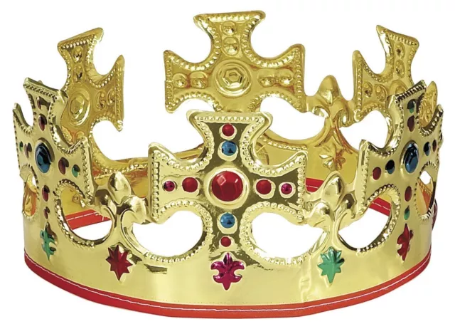 Novelty Majestic King Queen Gold Crown Hat Kid Children Dressing Up Birthday Toy
