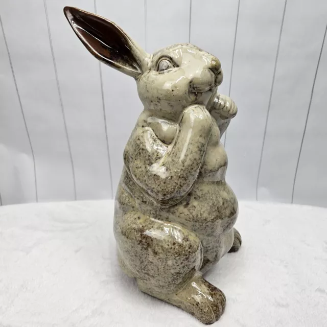 Large 12.25" Sitting Ceramic Bunny Rabbit Glazed Springtime Décor Easter