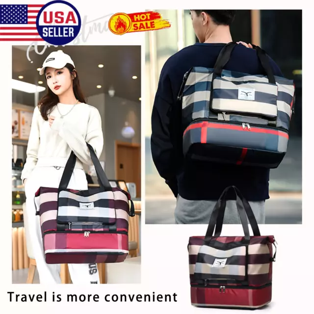 New Foldable Dry/Wet Separation Travel Bag Large Capacity Folding Women Carry