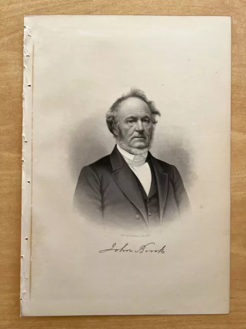 Antique Print 1889 Engraving JOHN BROOKS Princeton, Massachusetts MA