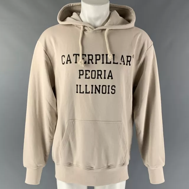 CATERPILLAR Taille M Kaki Graphique Coton Capuche Sweat