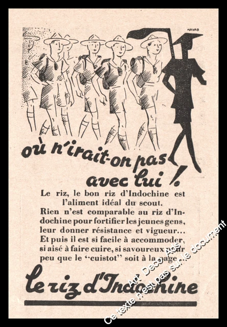 PUBLICITÉ LE RIZ d'Indochine Scoutisme Scouts Vintage Ad Advertising ...