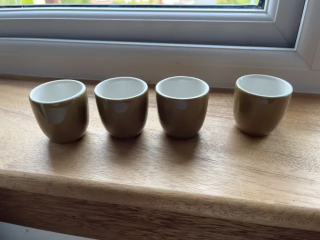 Vintage Wood's Ware Egg Cups, Utility Ware, Yellow Egg Cup - Set of 4