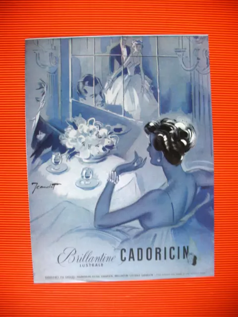 Publicite De Presse Cadoricin Brillantine Lustrale Illustration Jeandot Ad 1949