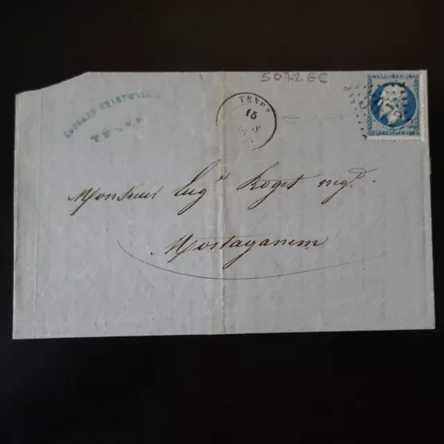 Algérie - Napoléon N°22 Sur Lettre Bfe Cover Gc 5072 Tenez -> Mostaganem