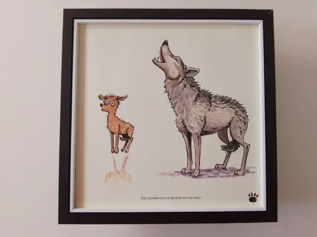 Bryn Parry Dog print 'The Modern Dog Is Related To The Wolf'  FRAMED