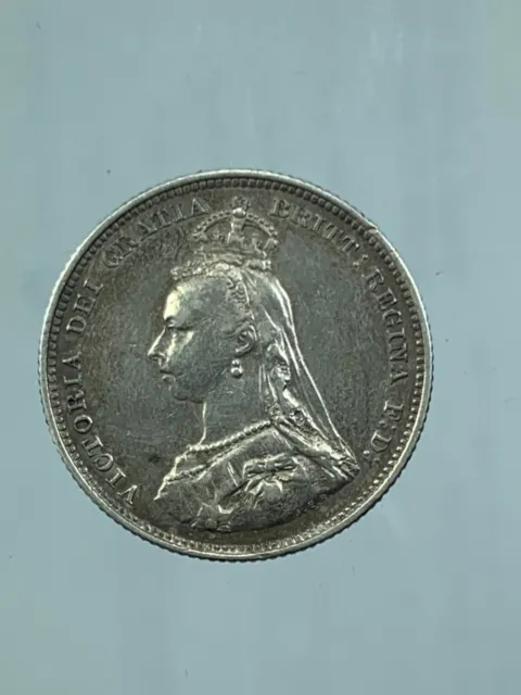 r69_344) Great Britain Queen Victoria 1887 Shilling Silver