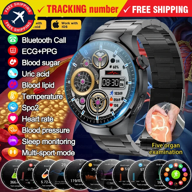 MEDICAL GRADE Blood Fat Smartwatches ECG+PPG Blood Pressure Health ...
