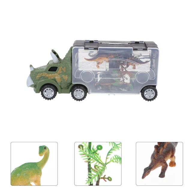 Camion Dinosaure TERRAMUS 3-en-1 Avec 8 Voitures – Piste Pliable 165 Cm – Sons Et Lumières – Cadeau Pour Enfants De 3 à 7 Ans