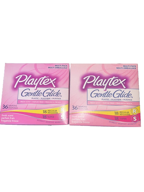 Paquete de 2 un. de tampones de deslizamiento suave Playtex (36 quilates) aroma regular/súper fresco
