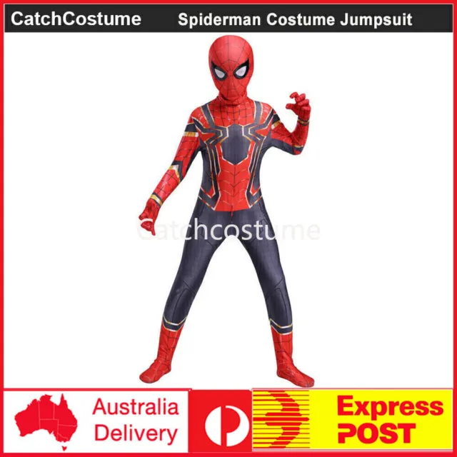 Kids Avengers Iron Spiderman Superhero Cosplay Costume Boys Halloween Jumpsuit