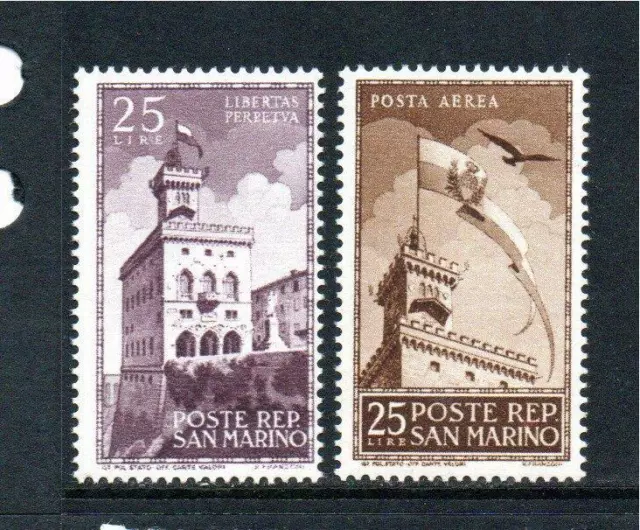 San Marino Mnh 1945 Sg307-308 50Th Anv Of Government Palace