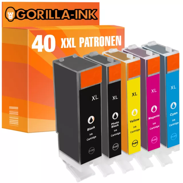 40 Patronen für Canon PGI550 CLI551 Pixma IP7250 IP8750 IX6850 MG6650 MX925