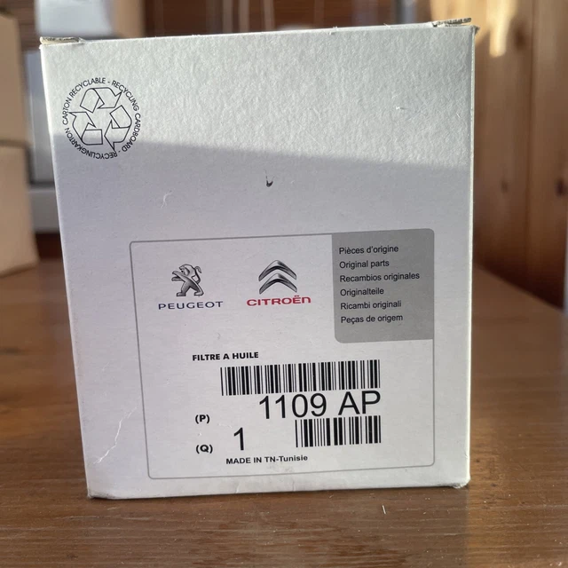 GENUINE CITROEN/PEUGEOT OIL Filter 1109AP £10.00 - PicClick UK