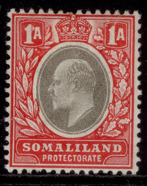 SOMALILAND PROTECTORATE EDVII SG33, 1a grey-black & red, M MINT. Cat £19.
