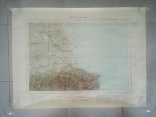 yi08 carte état major TBE WW2 Argelès sur mer tirage 1939 au 1:50 000