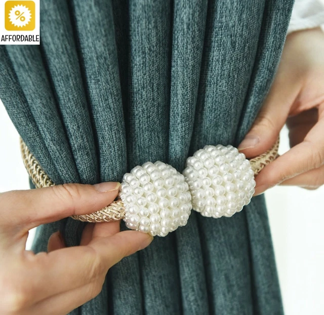 Curtain Clip Pearl Magnetic Curtain Holders Tieback Buckle Hanging Ball Decor