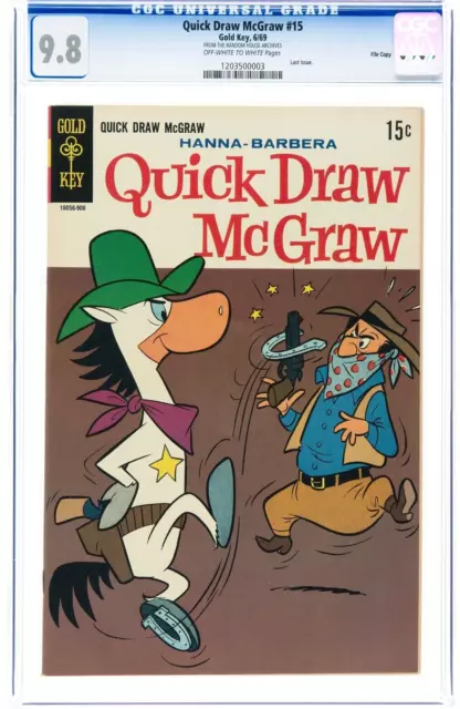 🔥Quick Draw McGraw #15 File Copy CGC NM/MT 9.8 (Dell/Gold Key, 1969) OW White🔥