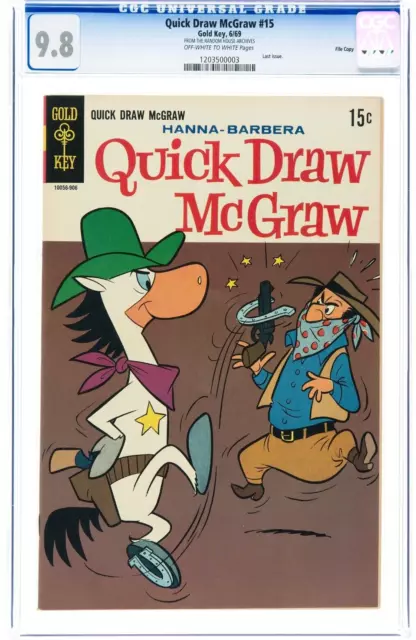 Quick Draw McGraw #15 File Copy CGC NM/MT 9.8 (Dell/Gold Key, 1969) OW White