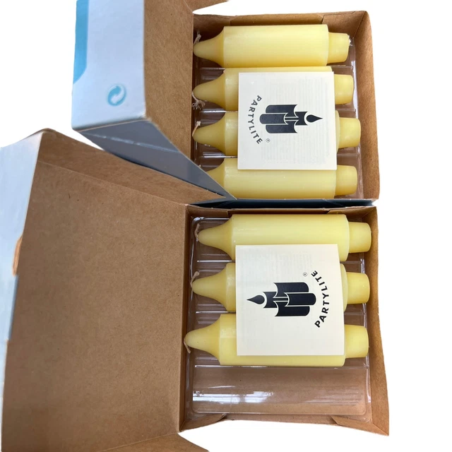 Partylite Lemon Souffle 5" Cordless Candles Rare B1512 Lot of 7 NEW in Box