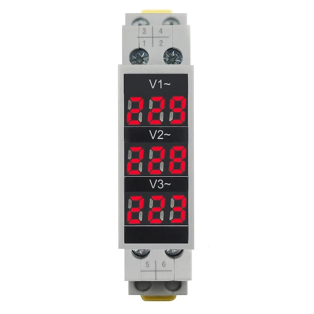 Voltmètre Ampèremètre Rail DIN Triphasé Numérique AC 80-500V 1-100A Avec 3 Capteurs