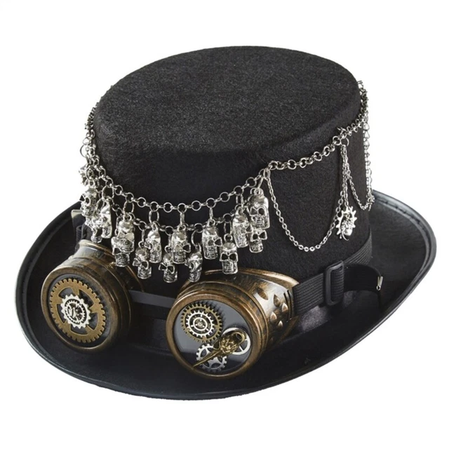 Time Traveler Leather Top Hat High Quality Hat Genuine Leather Handmade Premium Leather Top Hat