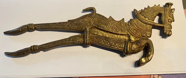 vintage Indian caste brass HORSE “Betel Nut” CUTTER  metal art