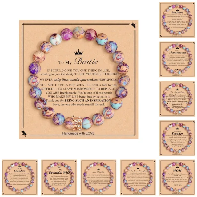 Natural Stone Beaded Bracelet For Women Gift Stone Rhodolite Bead Gift Bracelet