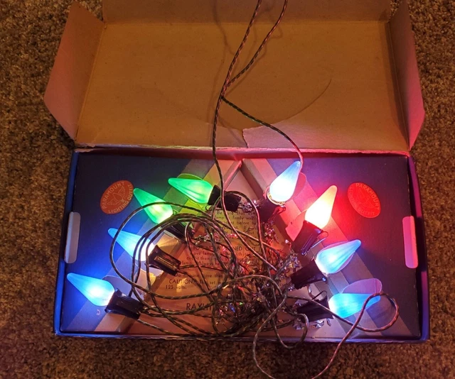 RARE VINTAGE 1930S PARAMOUNT CHRISTMAS TREE LIGHTS W 8 MAZDA LAMPS