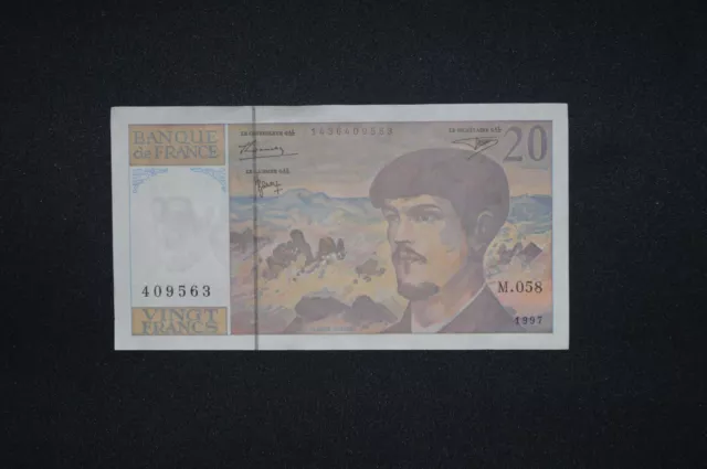 1997 - Banque De France - 20 French Francs Banknote Serial No. M.058 409563