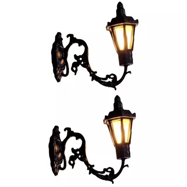 2pcs 1/12 DollHouse Wall Lamp Model Garden Yard Chandelier Sand Table Led LNHUK