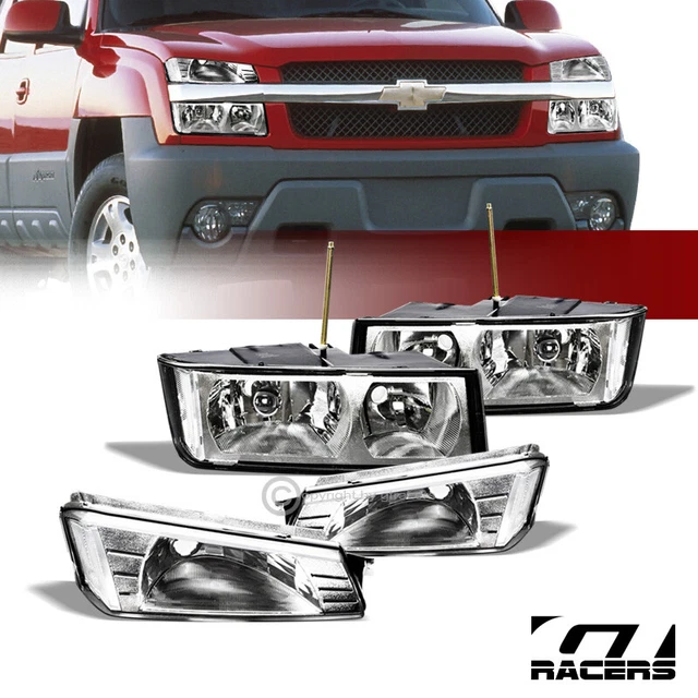 For 2002-2006 Avalanche Body Cladding Chrome Headlights Signal Corner Lamps Nb