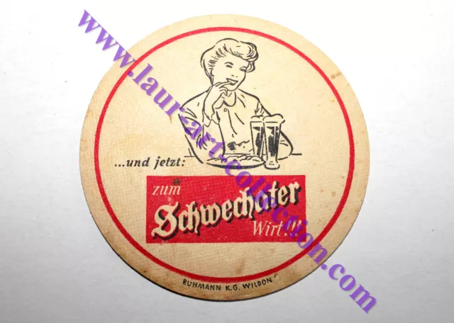 Schwechater - Rare Ancien Sous Bock Dessous Verre Biere Alcool Bier Beer Coaster