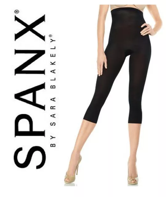 SPANX SKINNY BRITCHES High Waist Capri Sheer Leggings 2190 Black £29.99 -  PicClick UK