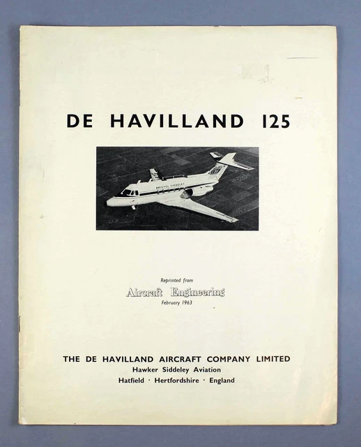 De Havilland Dh125 Hersteller Verkaufsbroschüre Technische 1963 Ausbruch Hs125