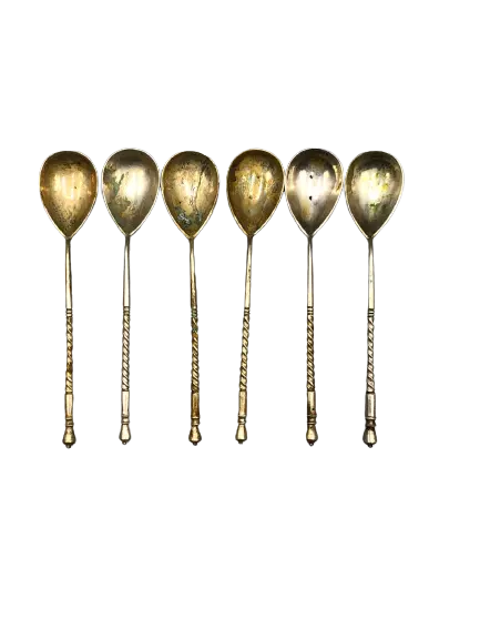 6 Russische Silber Kaffeelöffel Zarenzeit