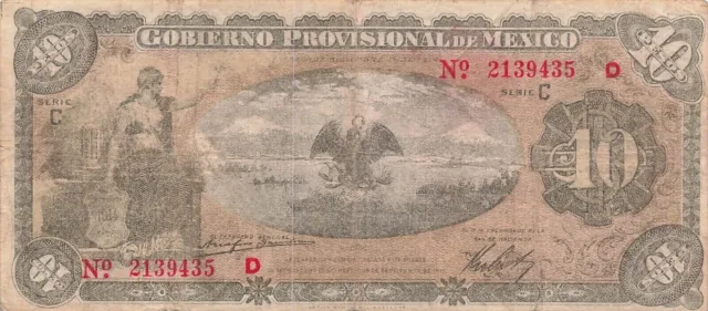 Mexico 10 Pesos Gobierno Provisional de México  1914 sn. D 2139435