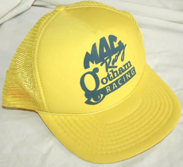 Vtg MAC TOOLS GOTHAM RACING Trucker Hat RARE MESH SNAPBACK CAP Logo RACE TEAM