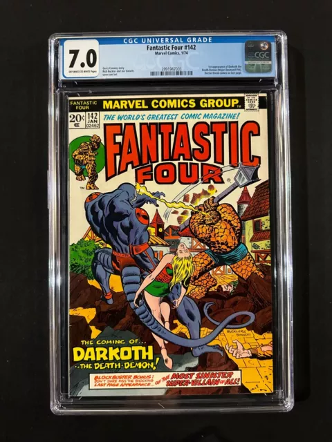 Fantastic Four #142 CGC 7.0 (1974) - 1st app Darkoth - Doctor Doom cameo
