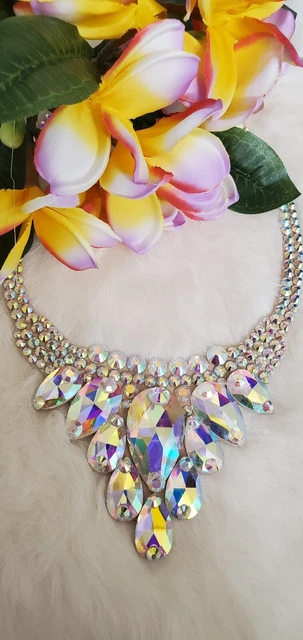 Necklace Crystals AB Ballroom Dance Jewelry Accessories  