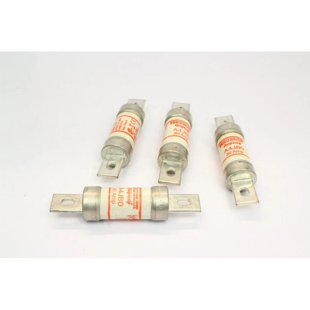 4Pcs FERRAZ SHAWMUT A4J80 AMPTRAP Fusible 80A 600V Old stock (B796)