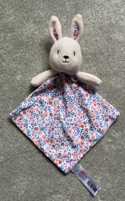 Little Nutmeg Bunny Rabbit Baby Comforter Pink Floral Soft Toy Blankie morrisons