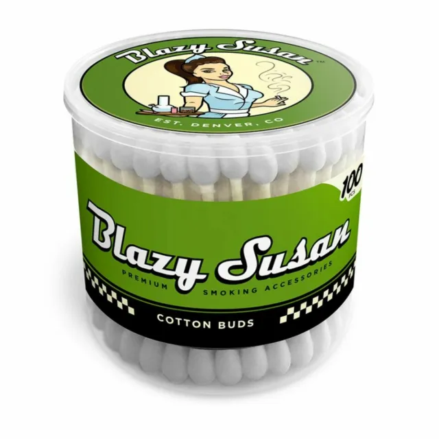 Blazy Susan Cotton Buds | Thick Cotton Swabs | No Residue or Aftertaste | 100ct