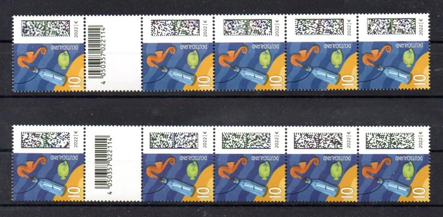 FLASCHENPOST Welt der Briefe 1. und 2. Auflage MiNr 3723R I und II postfrisch